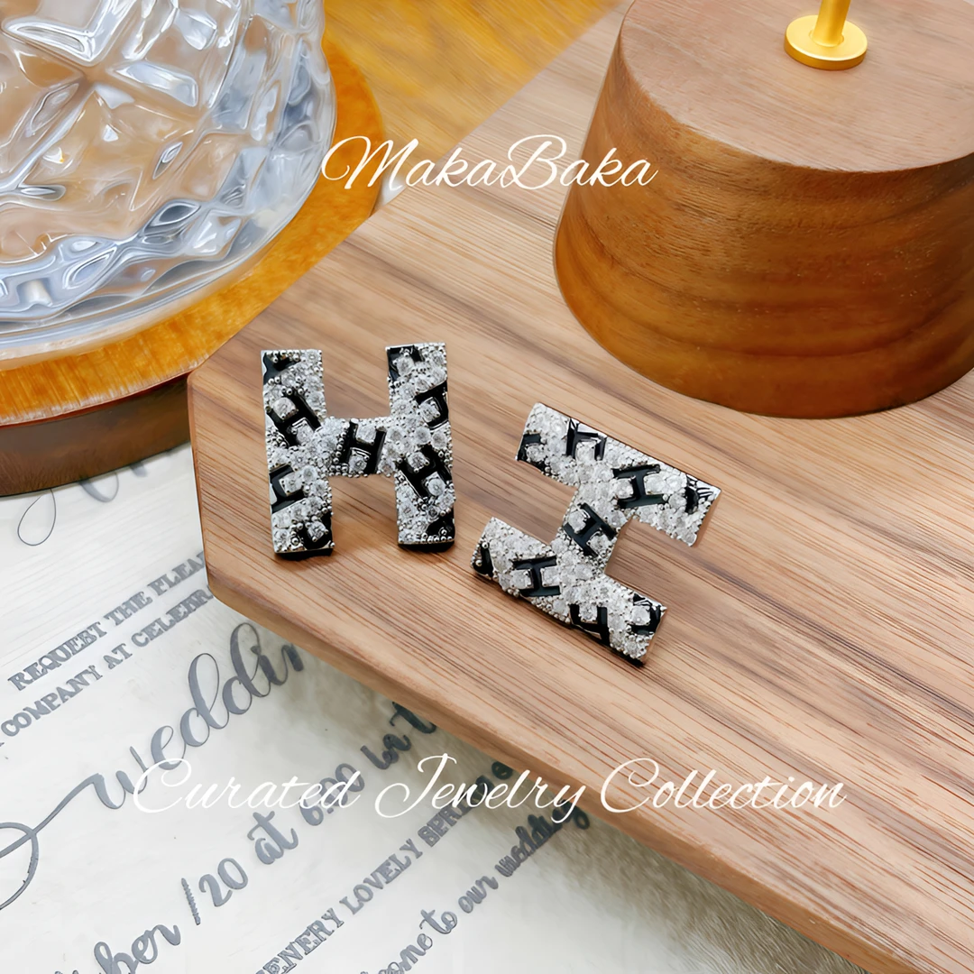 铜合金耳饰 镀K金925银针 高级感小众设计气质新款爆款少女款耳钉