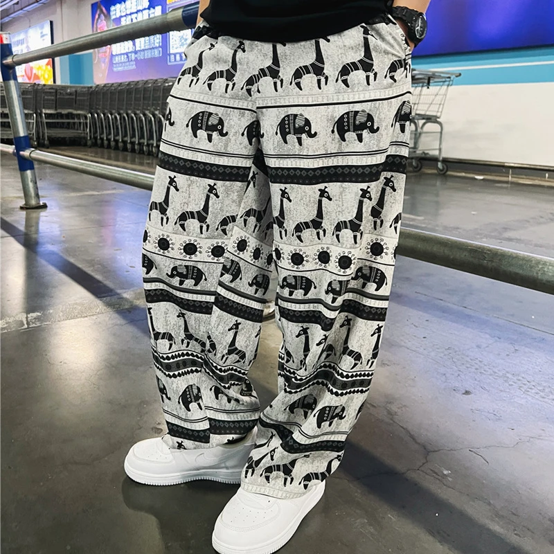 【现货】2025夏装男童花色冰丝轻薄防蚊裤中大童宽弹力松运动长裤