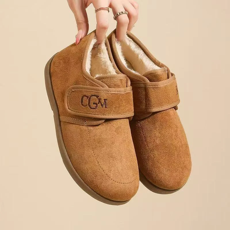 冬季秋冬休闲风潮流风格子纯色雪地靴保暖棉靴/毛靴棉鞋加绒加厚