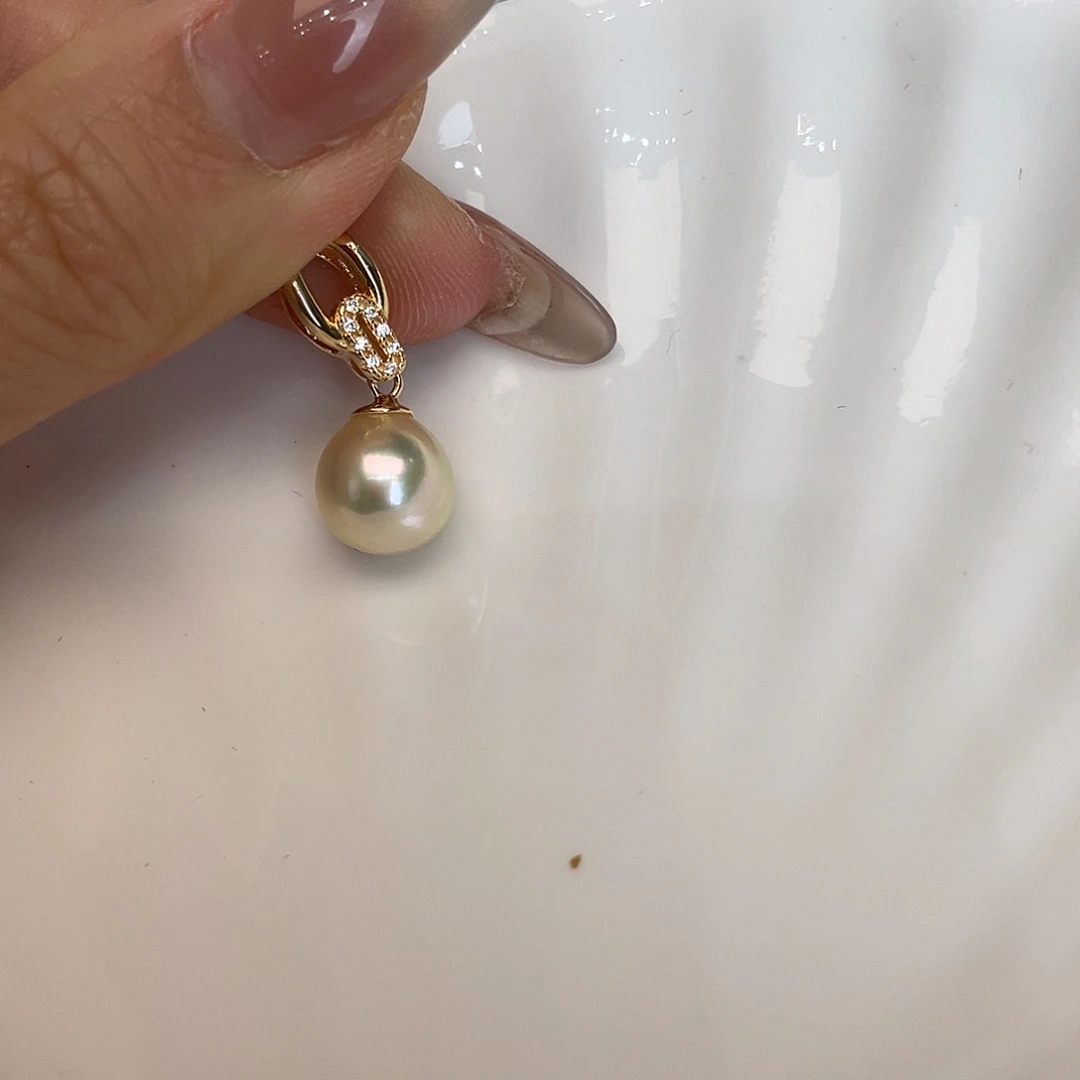 海水珍珠吊坠(不含链)银S925镶嵌
