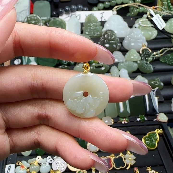 和田玉银S925镶嵌颈饰