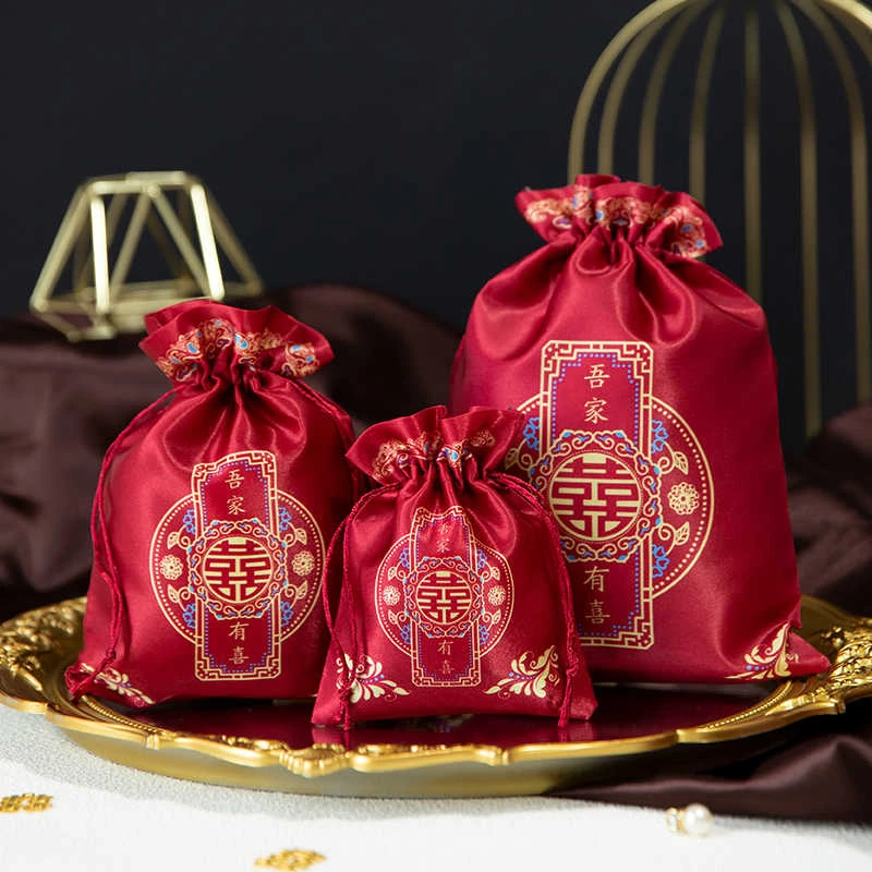 结婚喜糖袋子2026新款高级感婚礼免折叠糖果盒子宝宝满月包装喜袋