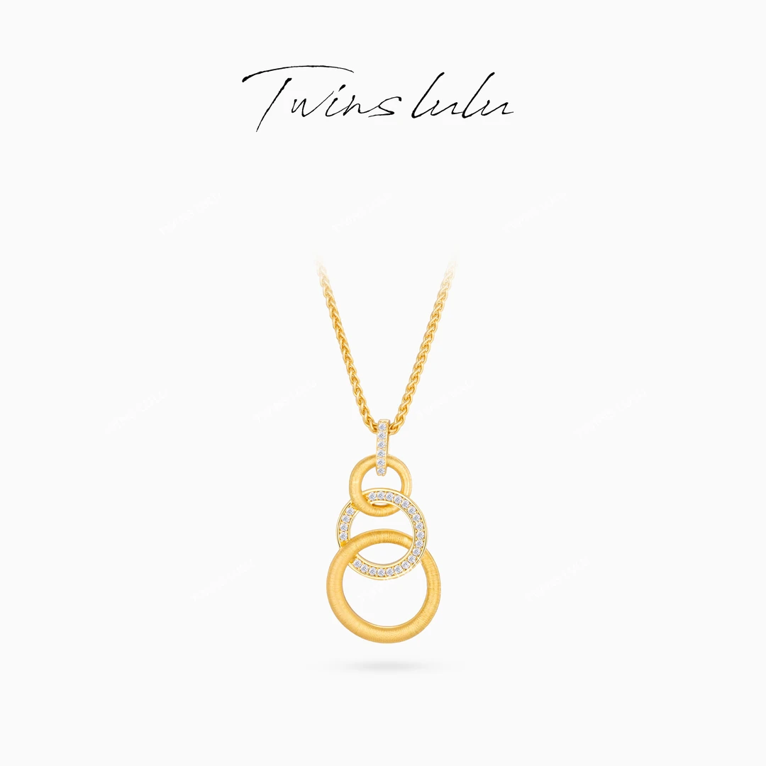 TWINS LULU 镀K金【三圈】新款精致简约圆形圈圈项链TSJ10194
