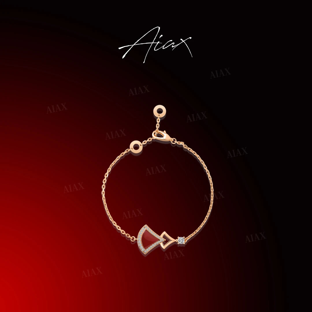AIAX 925银 镀K金 轻奢气质时尚百搭经典小裙子镂空手链TSS7298