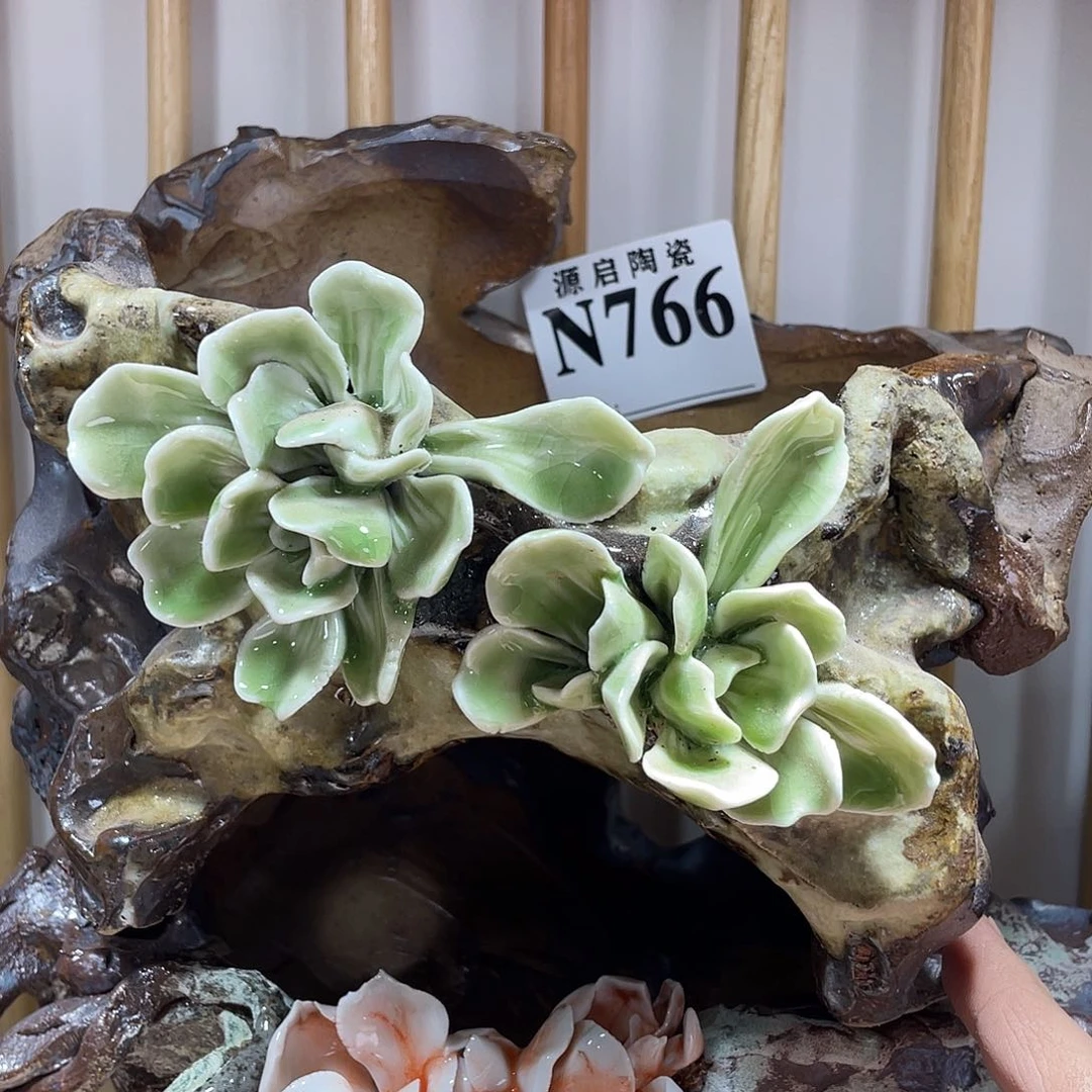 紫砂花盆山****石景德镇陶瓷花盆766