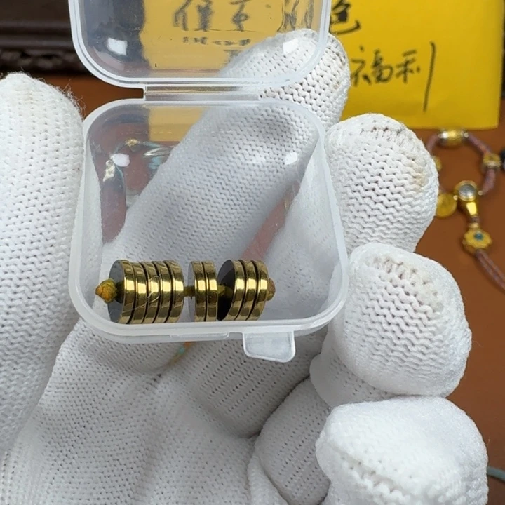 合成碳硅石铜合金文玩配饰黑胆石8✖️1