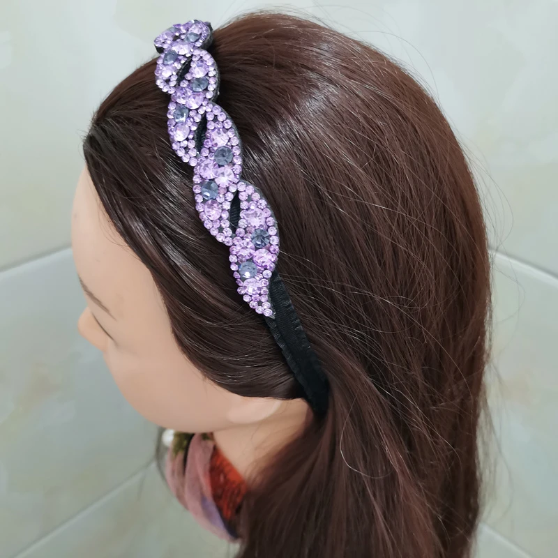 简约水钻发箍头饰宽边发卡韩国压发头箍带齿防滑发窟发饰成人发夹