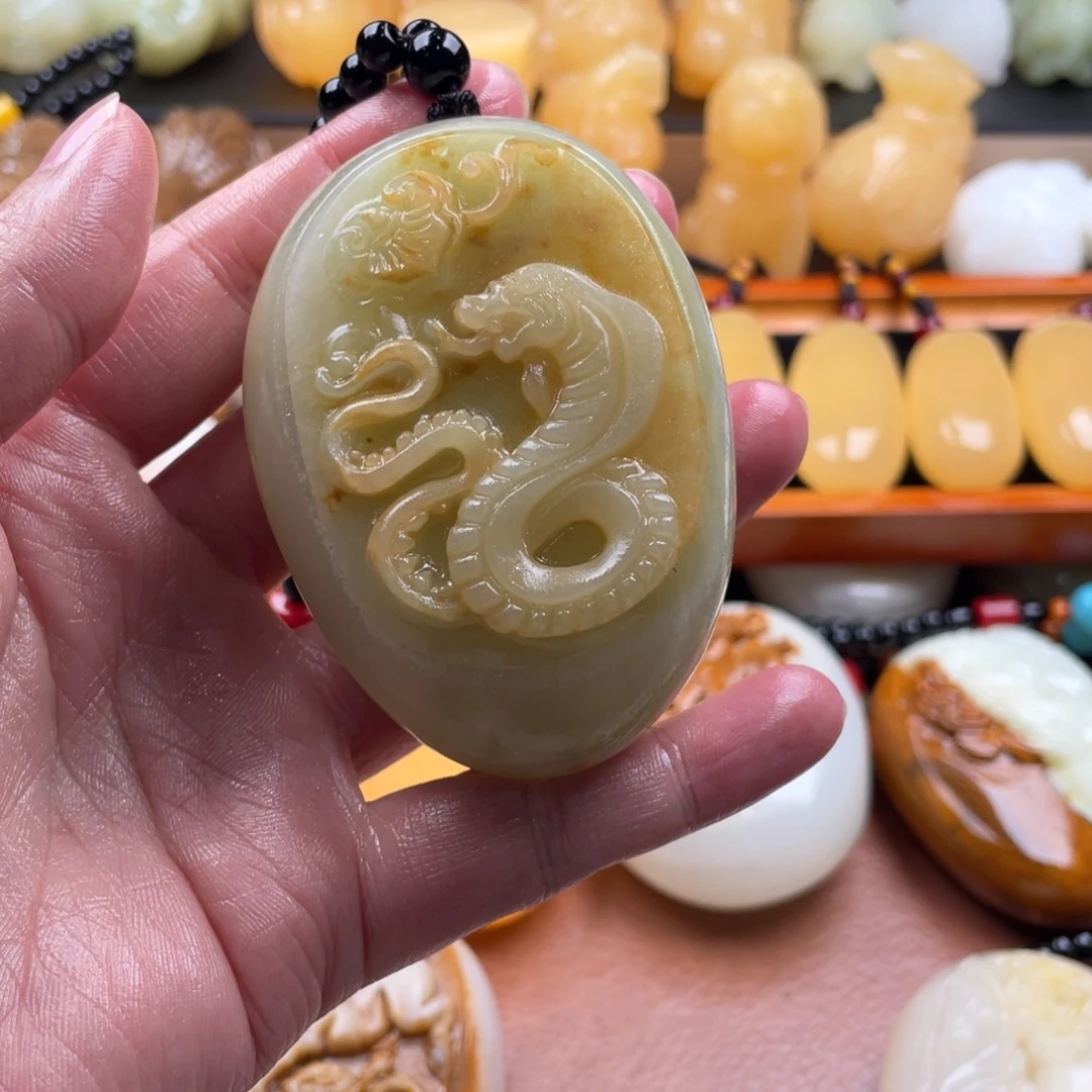 风***石材天然古青石手把件