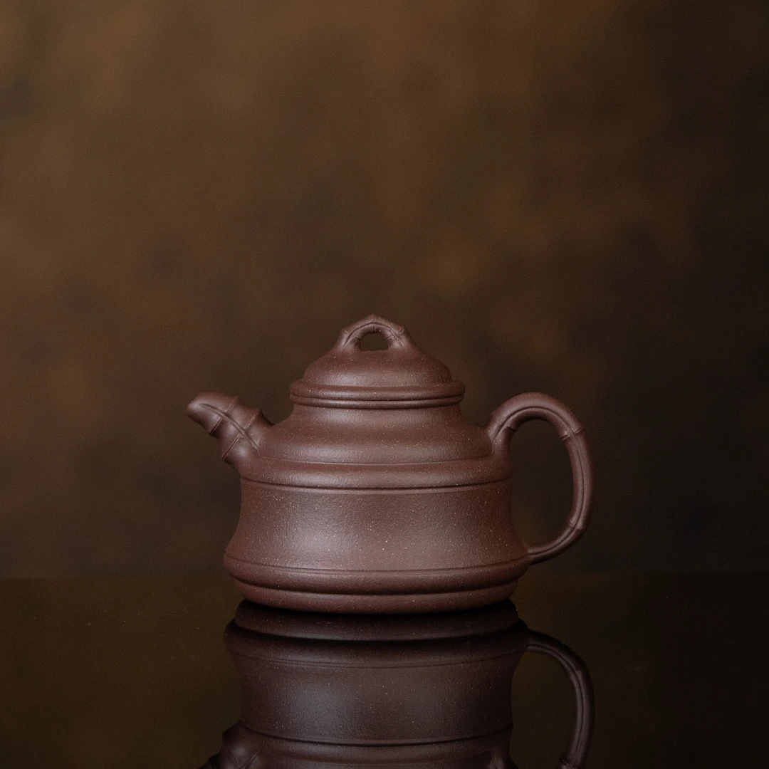 【利贞l竹鼎】原矿紫泥约250cc手工制宜兴茶壶茶具YDJ