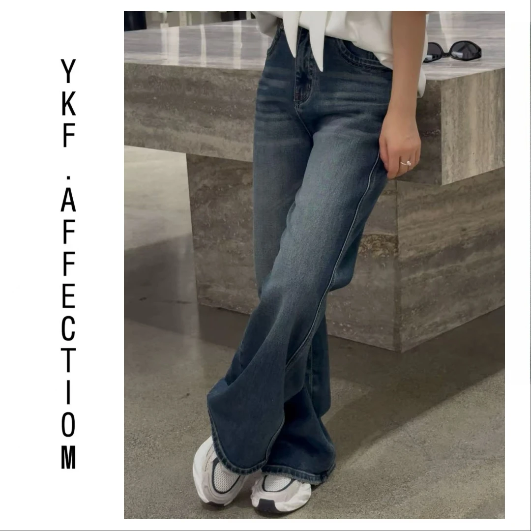 （不贴腿喇叭裤）不挑腿型 显瘦铜喇叭裤子83039