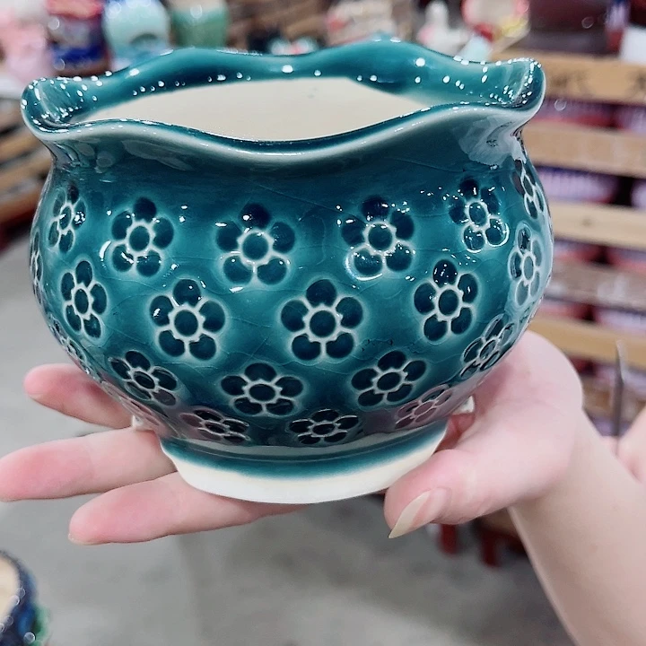 有孔，凑10元包邮陶瓷花盆发货！