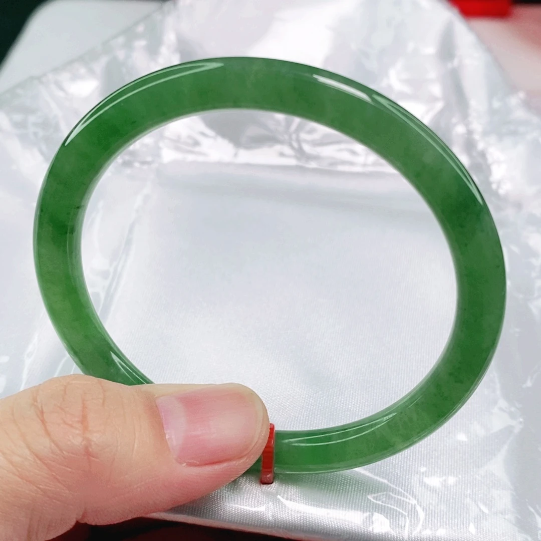 未镶嵌手镯翡翠53.8圈口圆条