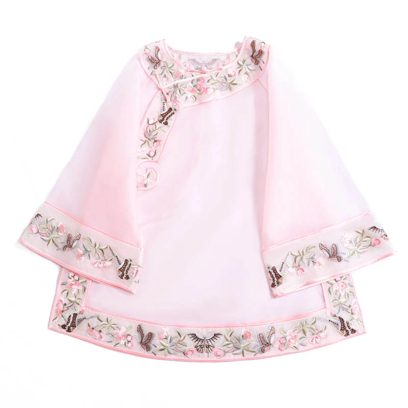 「粉雾雅音」乐锦坊复古中国风原创日常百搭设计感刺绣汉服女装上衣