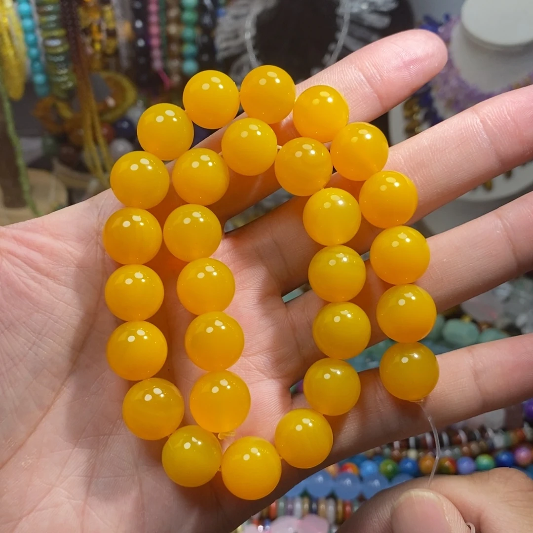 未镶嵌，蜜，蜡黄玛瑙14mm，石英质玉