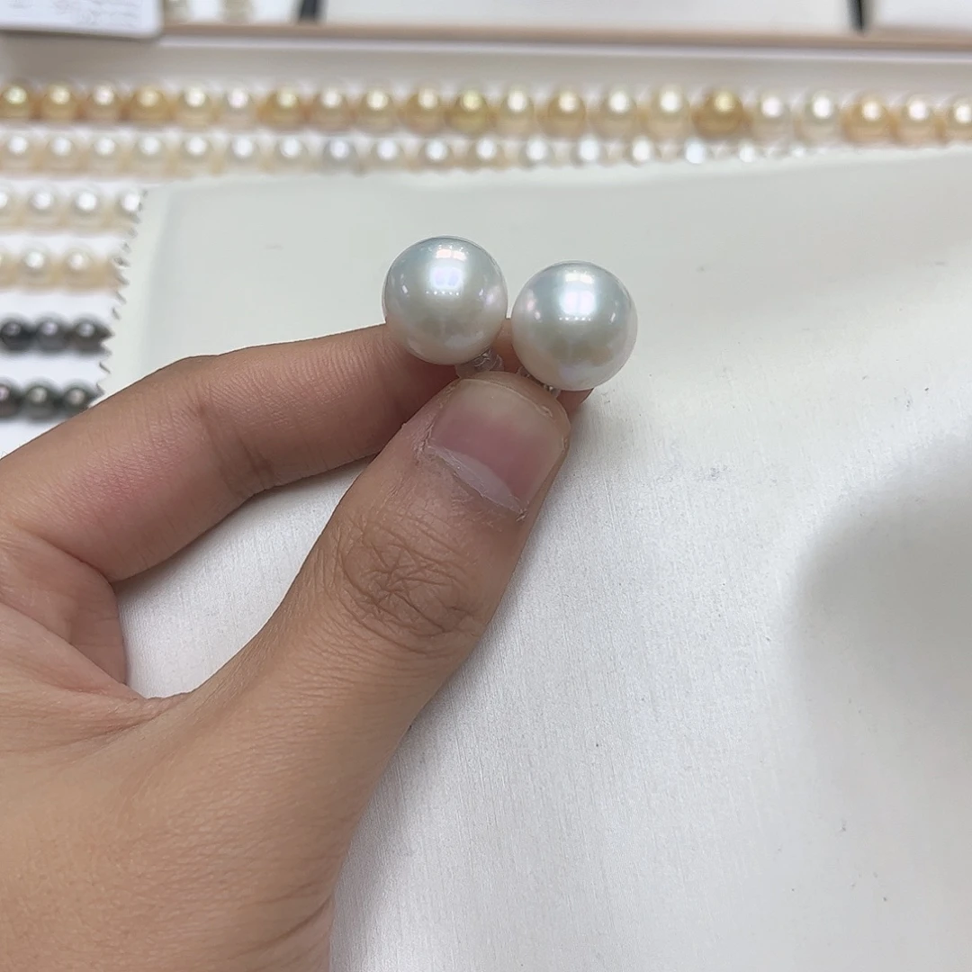 未镶嵌颈饰淡水珍珠14-15耳钉
