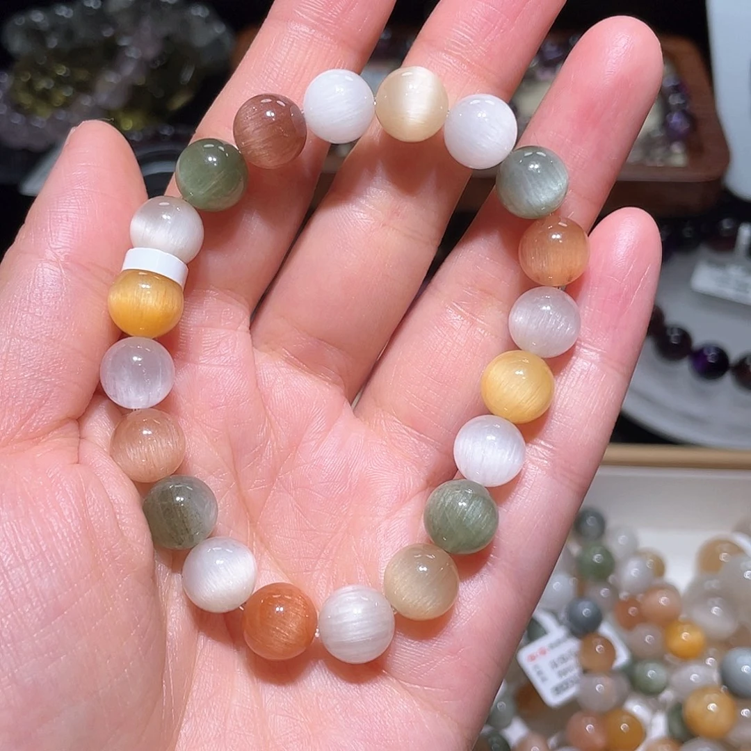 水晶手链未镶嵌兔毛手链，晶体通透