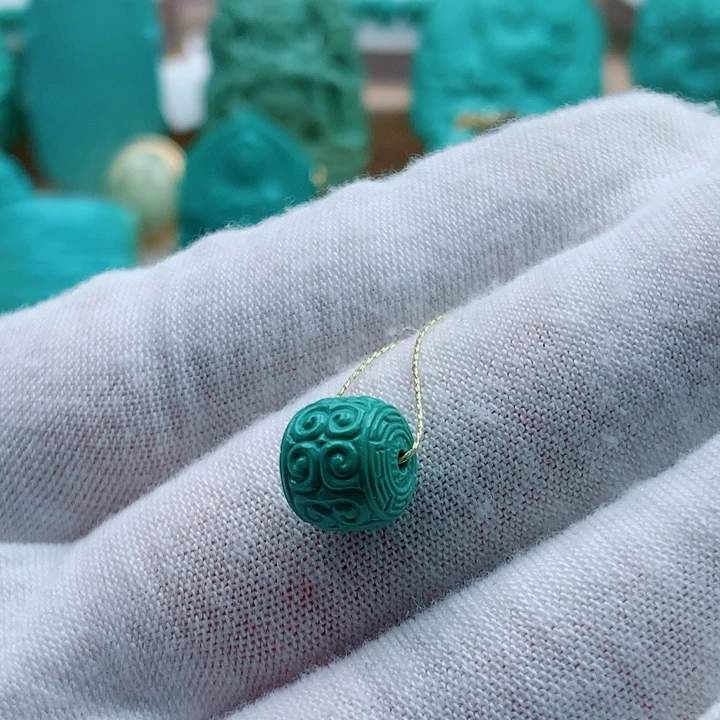 未镶嵌绿松石回纹珠