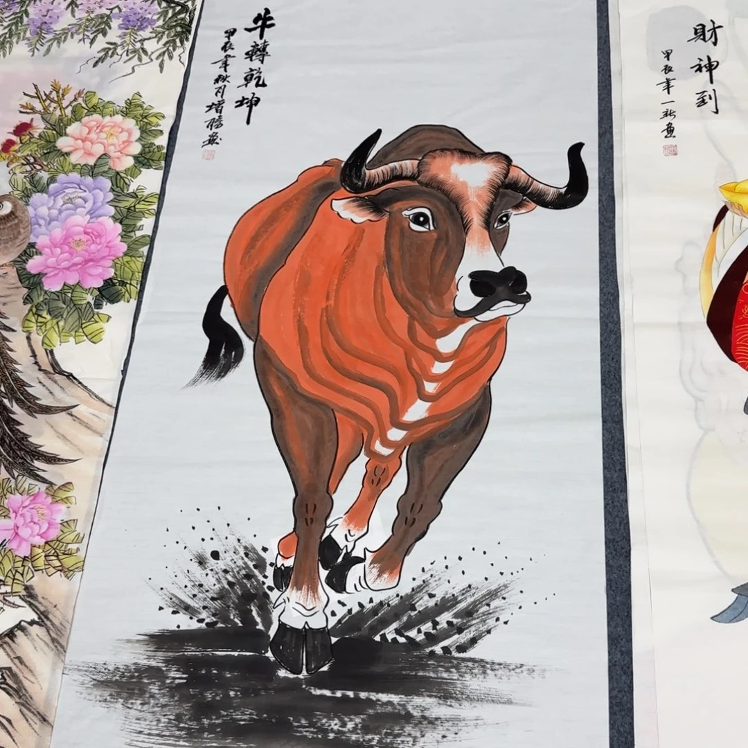 王****国画尺寸70X138手绘作品