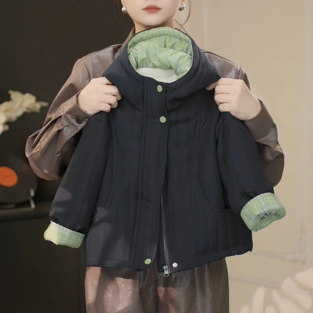 【鸭梨童品】2025冬季男童连帽时尚加厚连帽加绒棉服yL20380