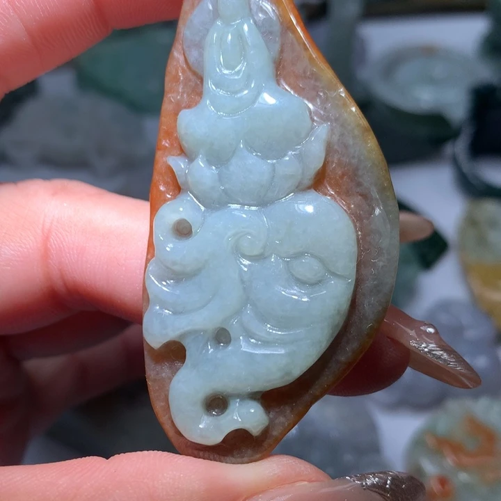 翡翠未镶嵌颈饰保真天然A货翡翠