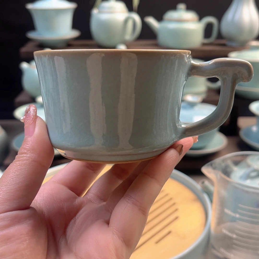 瓷天青釉咖啡杯微瑕