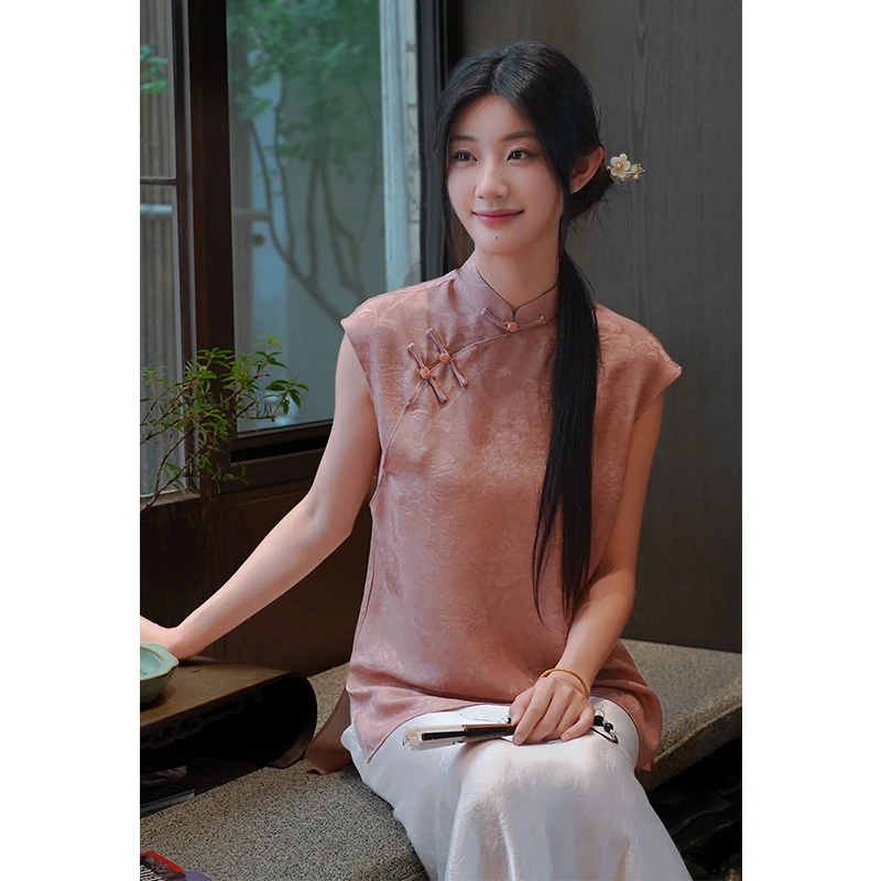 云格格【岁宜】杭罗真丝新中式马甲复古中国风日常旗袍马甲上衣