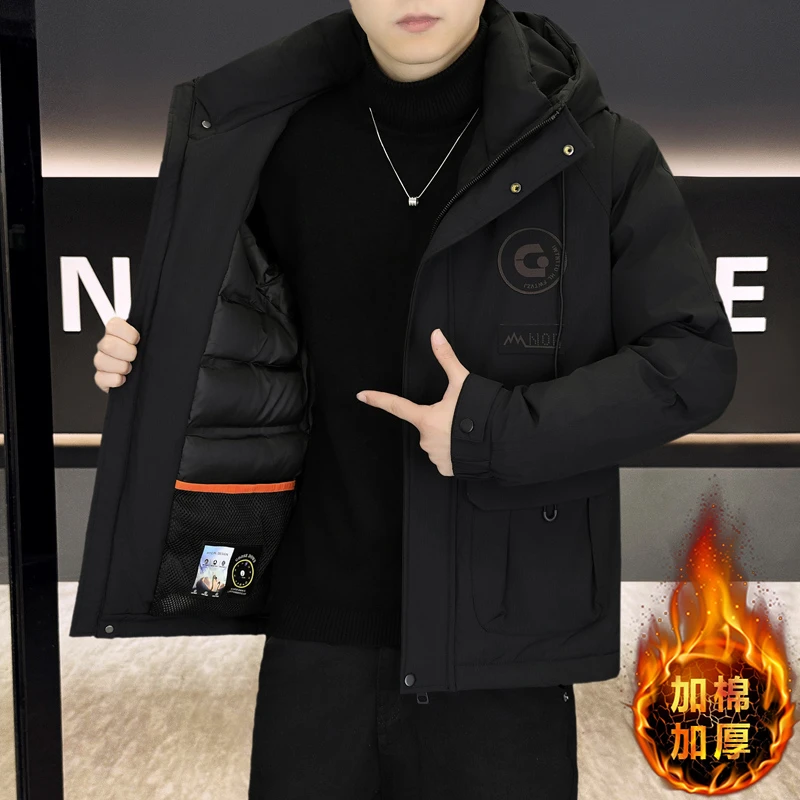 2025年新款冬季男士服潮流韩版帅气休闲高端男装加厚保暖外套