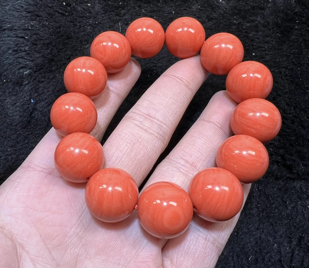 台湾橘粉色桶珠配珠 红色配饰