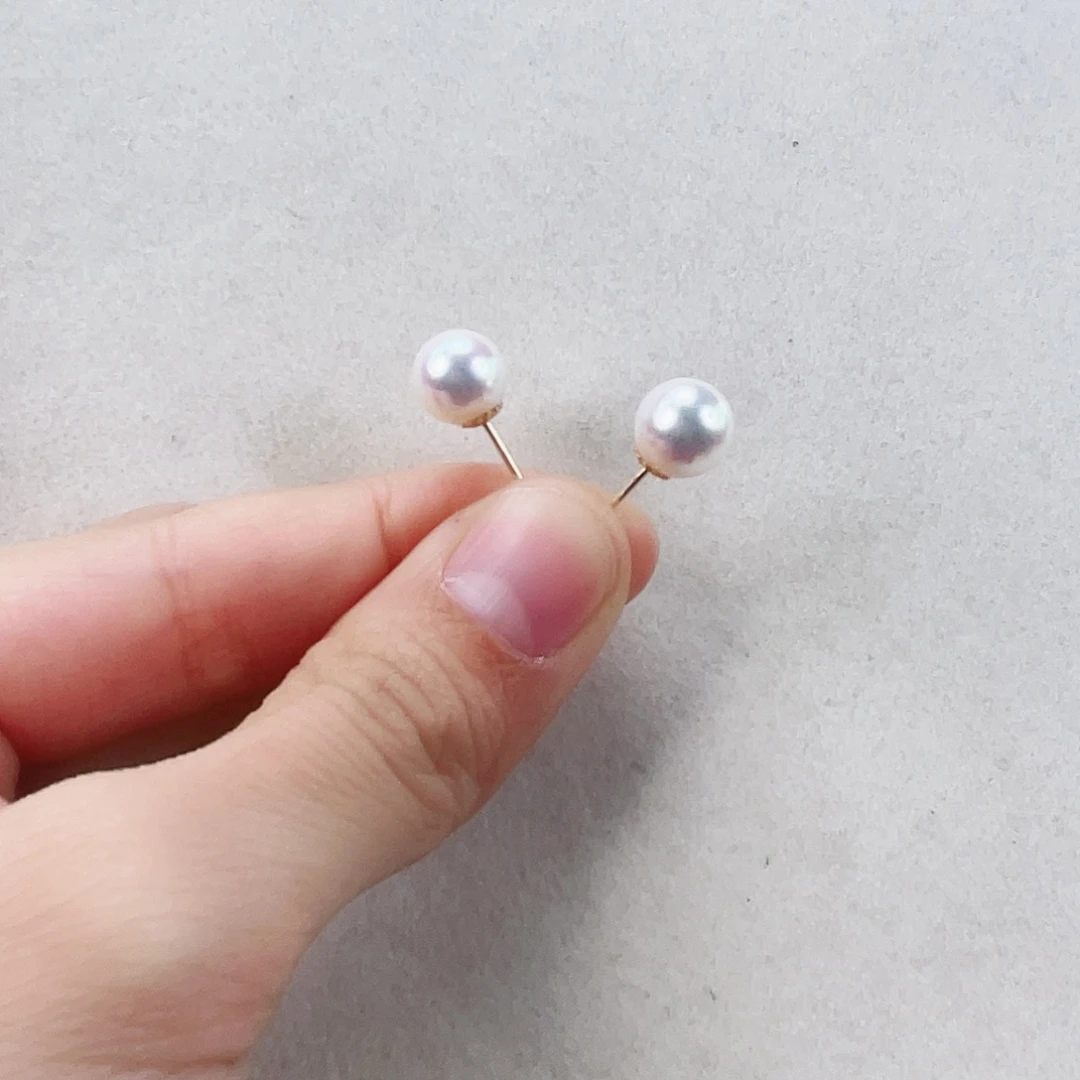 海水珍珠耳饰18K金镶嵌珍珠