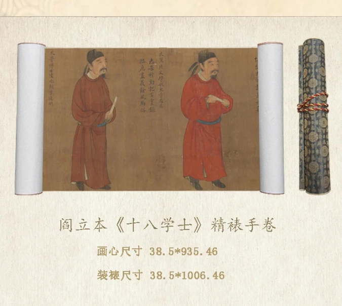 【精品复仿】阎立本《十八学士》艺术微喷复刻装裱玄关装饰画