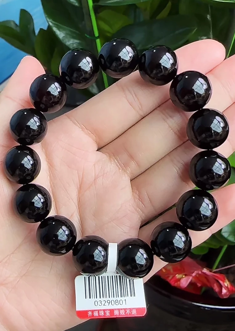 【齐福珠宝】14mm缅甸曼德勒特级满色翳珀（多样性发其一）