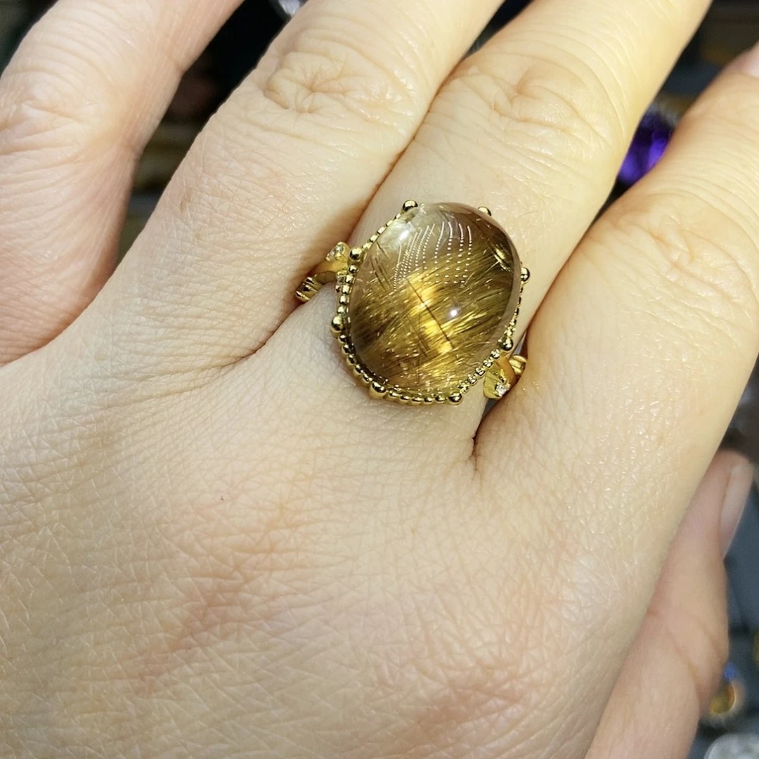 水晶戒指银S925镶嵌好水晶