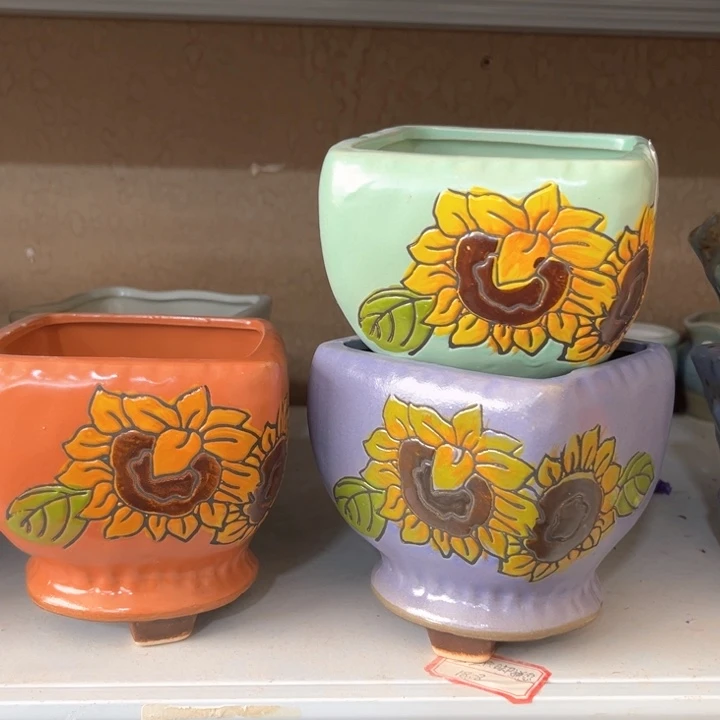 紫砂花盆粗陶材质多肉花盆