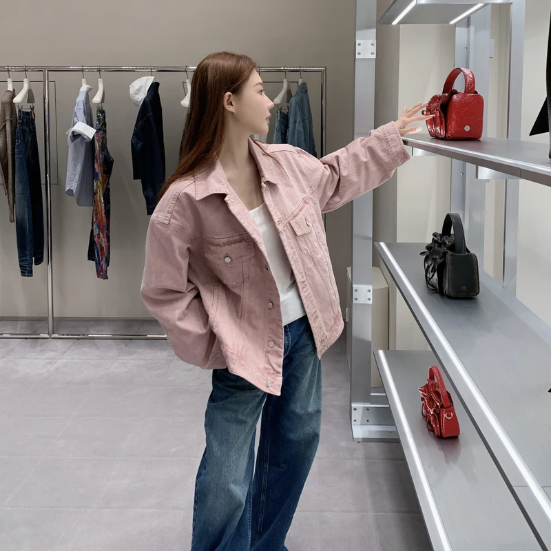 【特调粉牛仔】大廓形宽松定制水洗粉牛仔外套