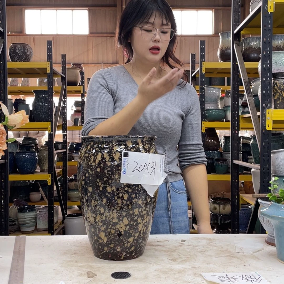 宜兴紫砂粗陶花盆