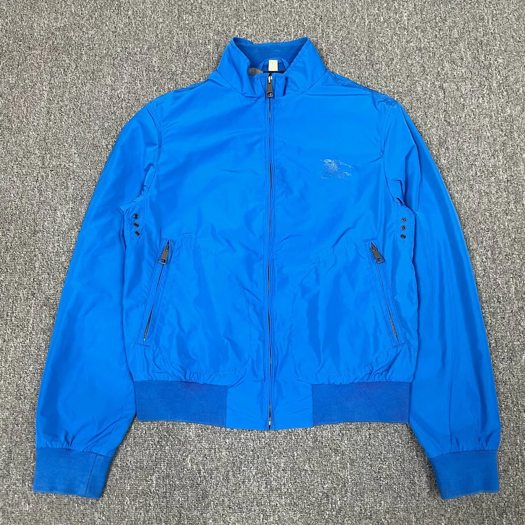 99新 BURBERRY/博柏利 12371585 蓝色尼龙胸前战马夹克外套 S码