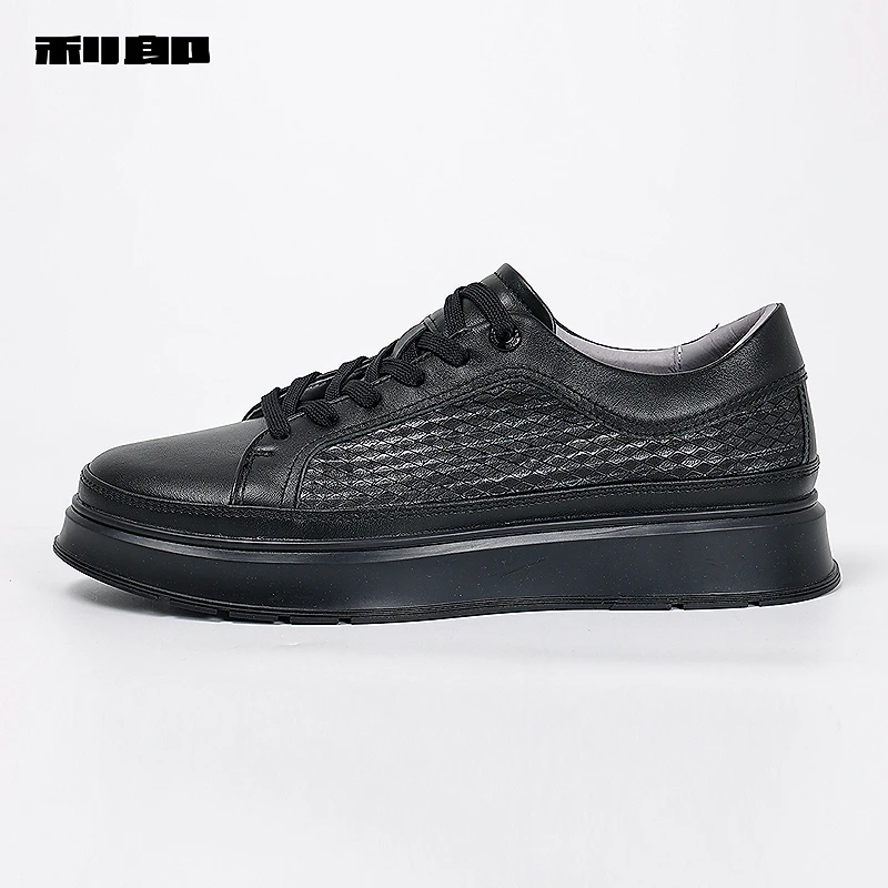 利郎官方男鞋羊皮革休闲皮鞋男士百搭牛皮革板鞋2025秋季新款鞋子