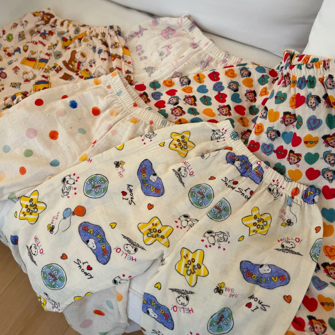 2025丘棠春款云朵棉纱亲子睡裤q251358