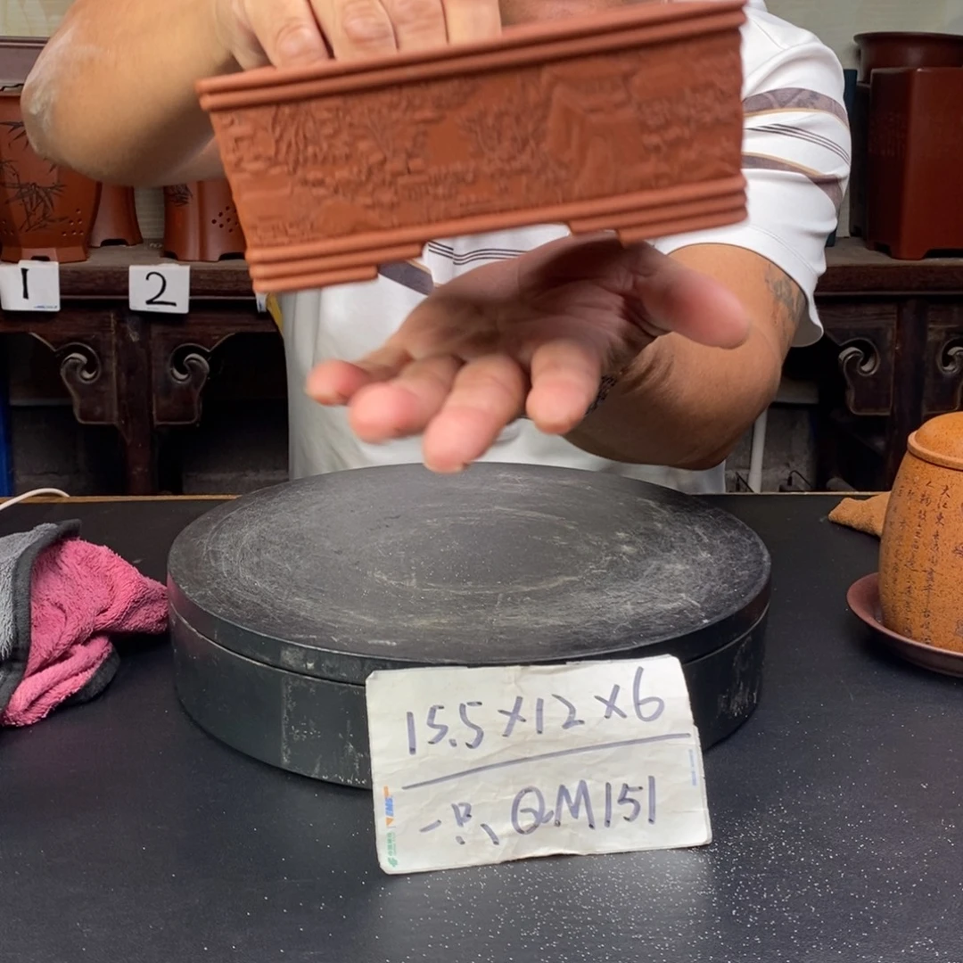 紫砂花盆货号一只QM151