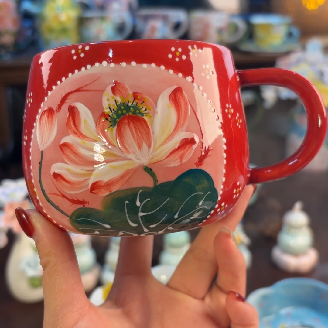 景德镇手绘高温釉下彩陶瓷茶具