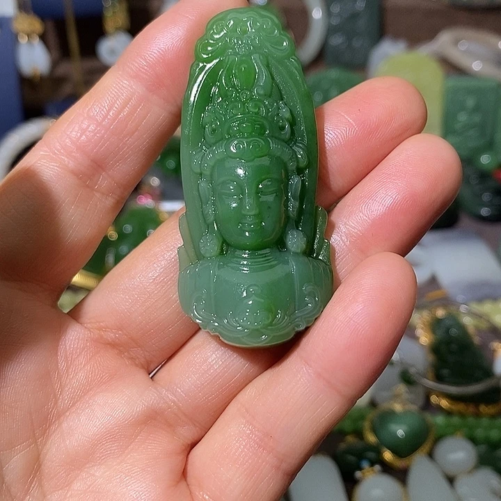 和田玉（碧玉）未镶嵌吊坠(不含链)