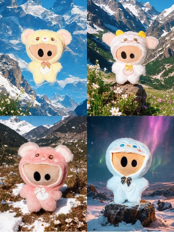 dsp玩偶企鹅黄熊白猪狐狸连体衣小D娃衣薛之谦纸袋人变装花朵毛绒