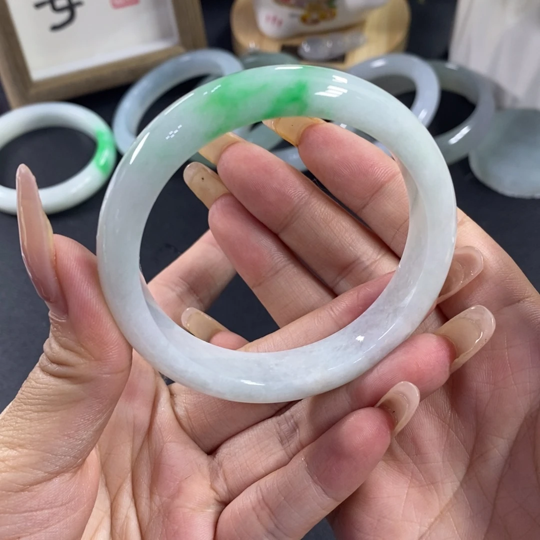 翡翠未镶嵌手镯天然翡翠手镯56.6-12.6-8.0