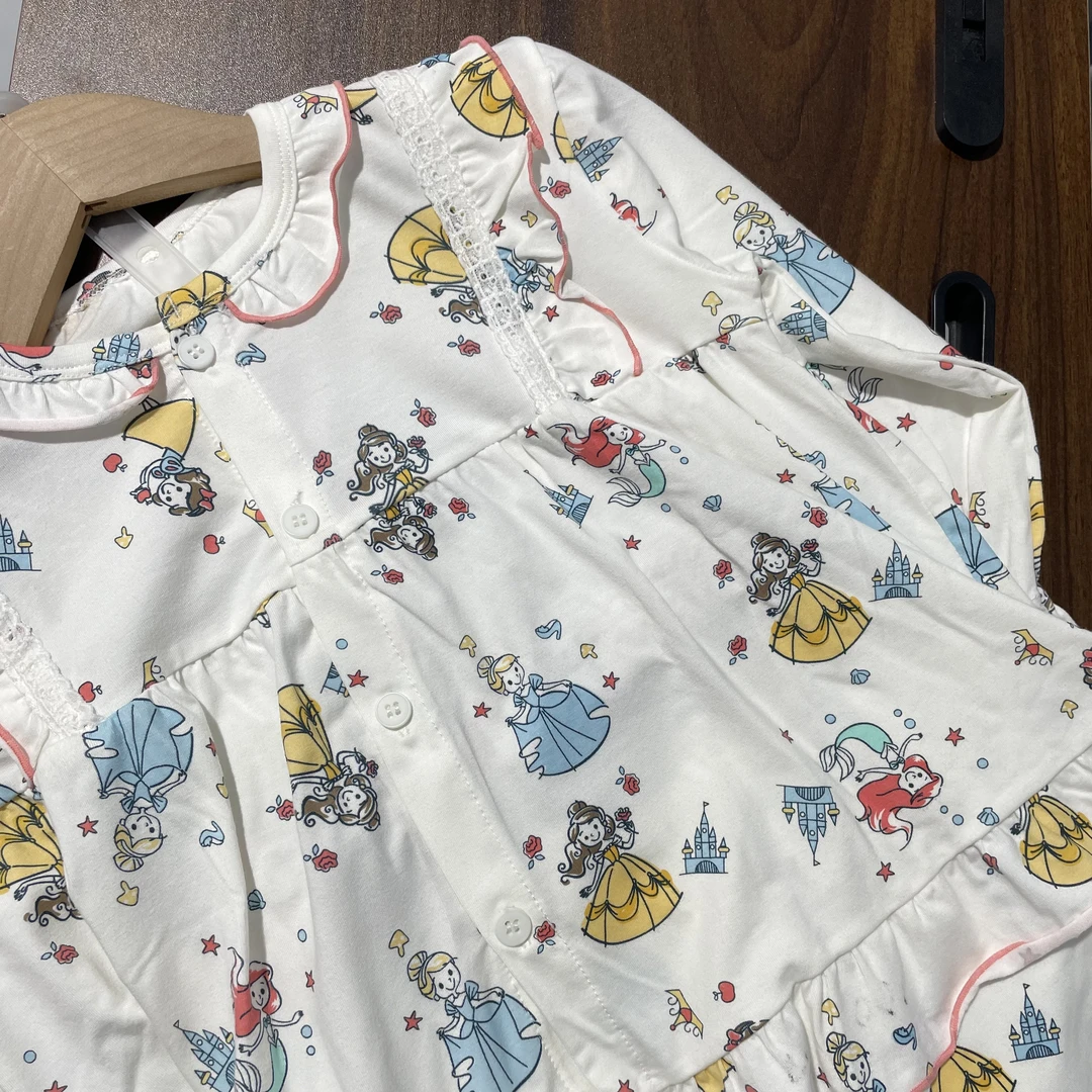 小松鼠洛洛莫卡棉女童翻领甜美小公主 秋衣套装LJ2H8360