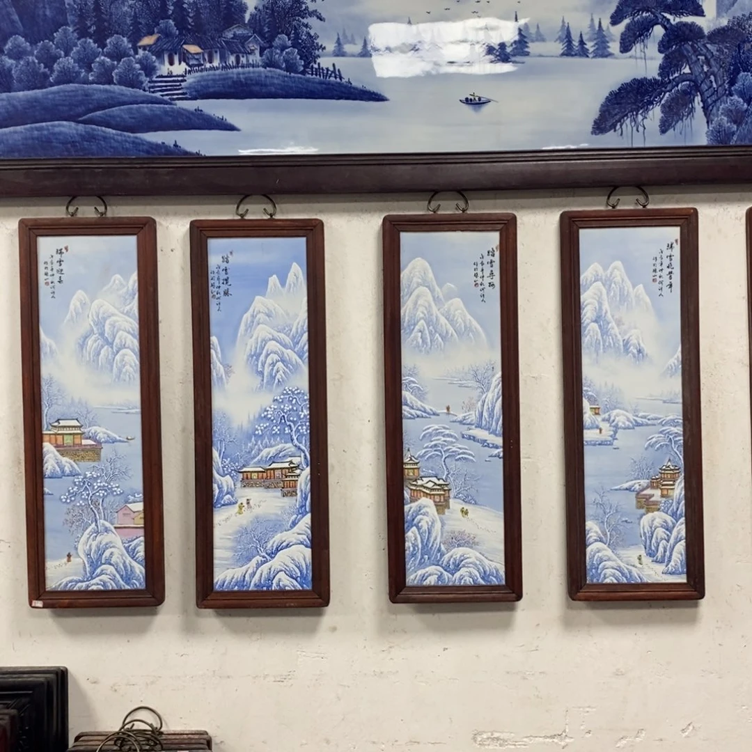 瓷片80*28*4景德镇瓷板画柴窑烧制
