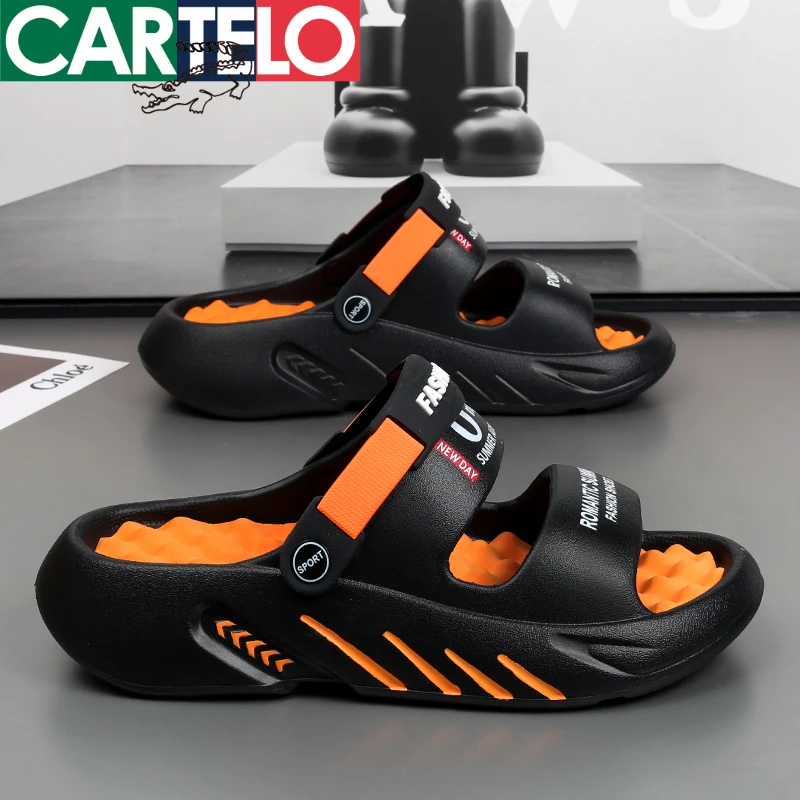 卡帝乐鳄鱼拖鞋男夏季大码48外穿防滑沙滩运动开车两用踩屎感凉鞋