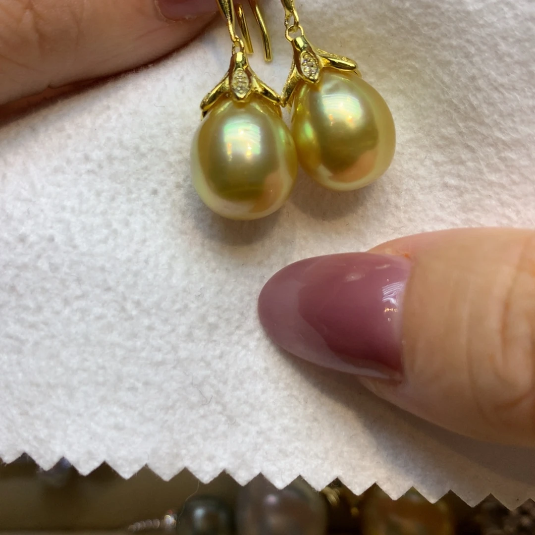 银S925镶嵌耳饰海水珍珠