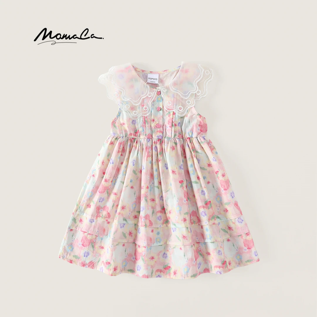 MOMOCO一秒入夏女童新款2025百搭洋气设计蝴蝶连衣裙77630476038