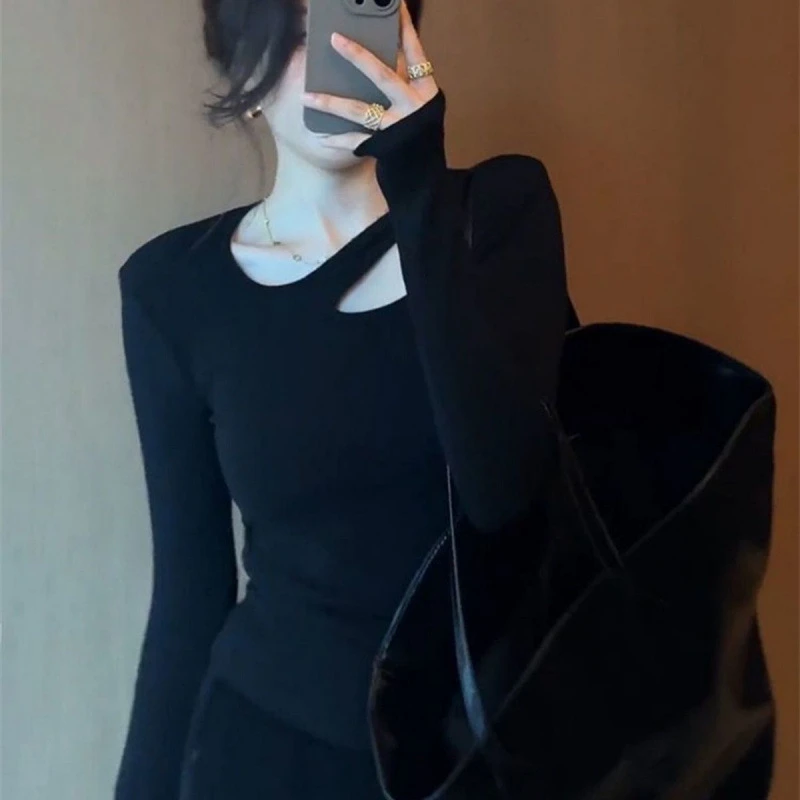 80-200斤双面磨毛德绒打底衫女秋冬季纯欲高级感显瘦遮肉恤大码