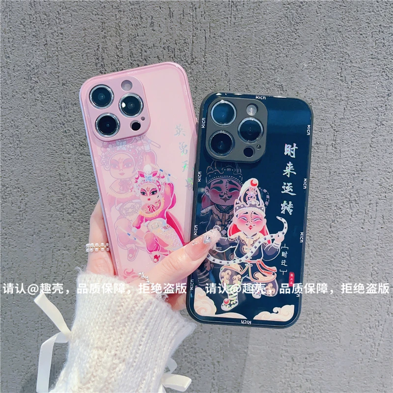 烫金玻璃壳适用苹果16/iphone/华为荣耀/OPPO/VIVO/小米手机壳潮